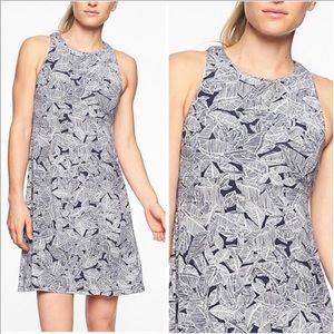 Athleta Santorini High Neck Palm Print Dress XXS